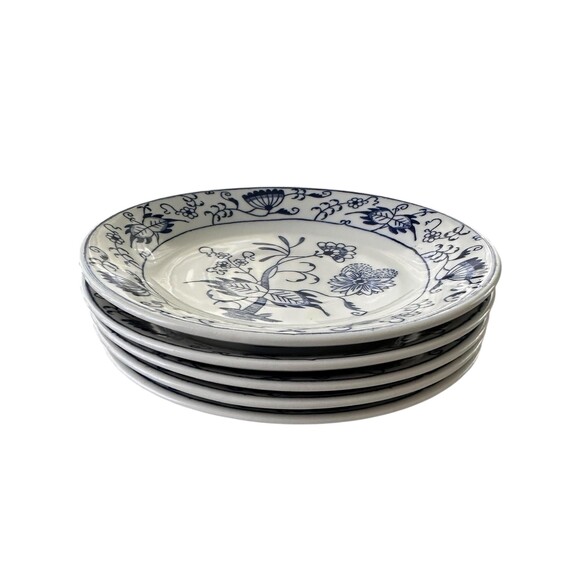 Royal China “Doorn” Blue Onion Soup Plates 7”-Unmarked- Blue/White-Set of 5 - Picture 4 of 5